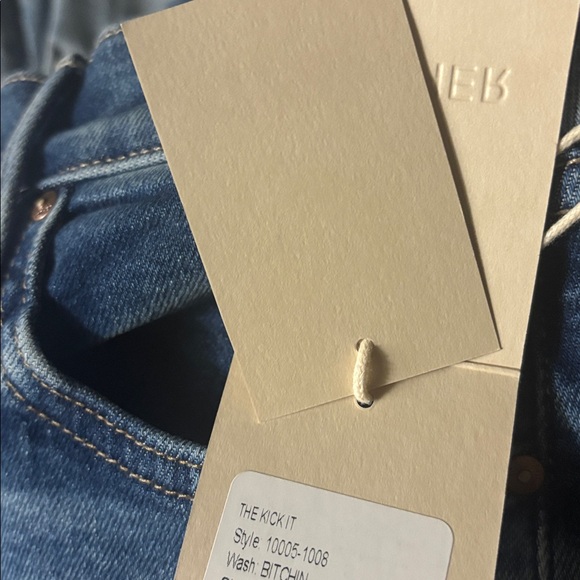 MOTHER Women's Straight Leg Blue Jeans kick it 25 - Picture 3 of 5